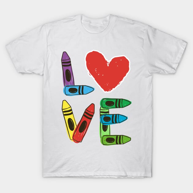 Valentines Day Teacher Pre-K Preschool Kindergarten LOVE T-Shirt by psiloveyou